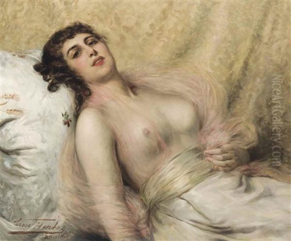 Reclining Nude Oil Painting by Leon Herbo