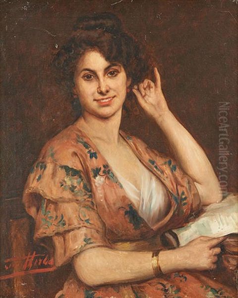 La Liseuse Oil Painting by Leon Herbo