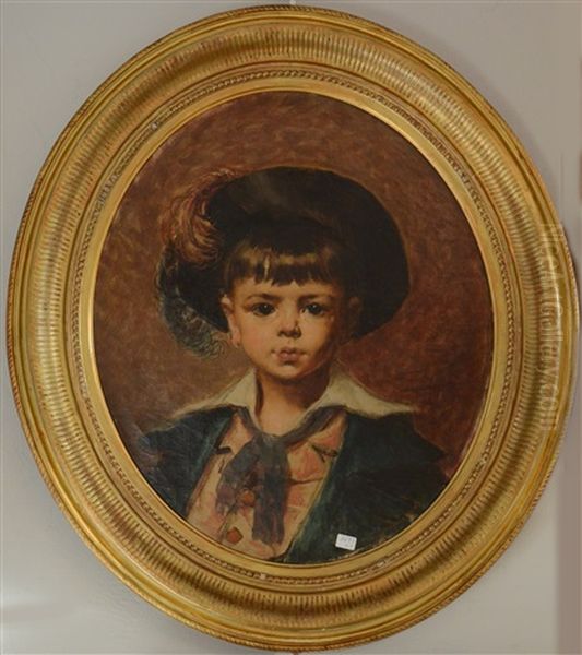 Portrait De Jeune Garcon Oil Painting by Leon Herbo