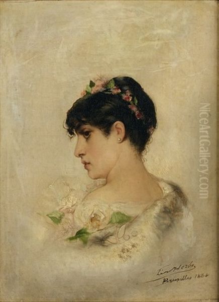 Jeune Femme Oil Painting by Leon Herbo