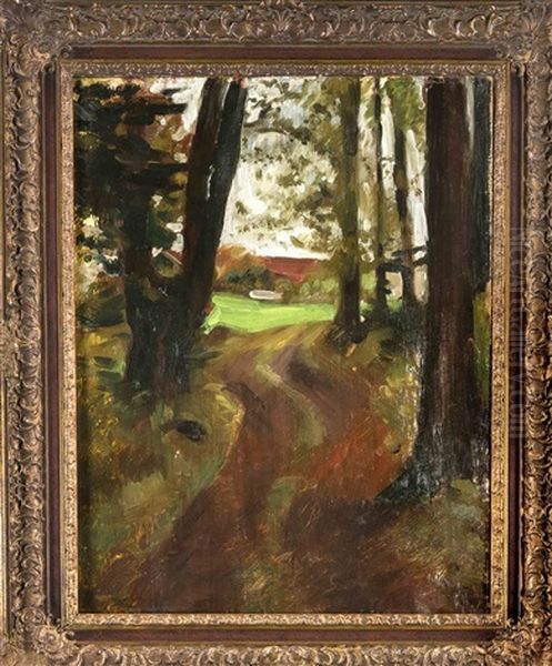 Waldweg Oil Painting by Thomas Herbst