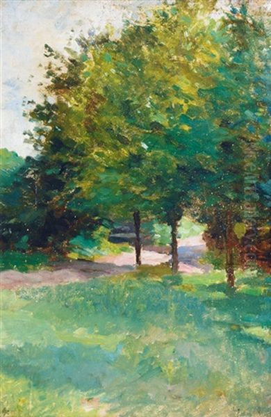 View Of A Park Oil Painting by Thomas Herbst