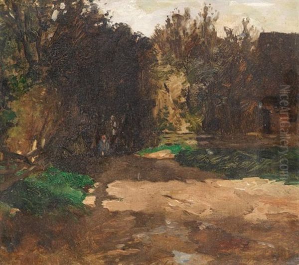 Blick In Einen Baumreichen Garten Oil Painting by Thomas Herbst