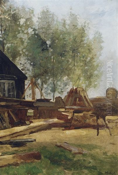 Farmstead Oil Painting by Thomas Herbst