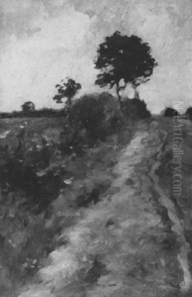 Feldweg An Einer Boschung Oil Painting by Thomas Herbst