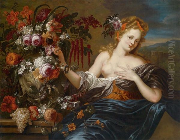 Flora, Eine Allegorie Des Fruhlings Oil Painting by Jacobus Melchior van Herck