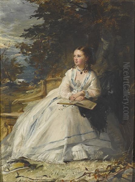 Portrait Of Harriet Stuart Forbes, Lady Clinton Oil Painting by Robert Herdman