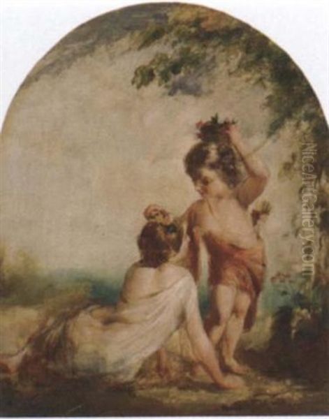 Cupid Oil Painting by Robert Herdman