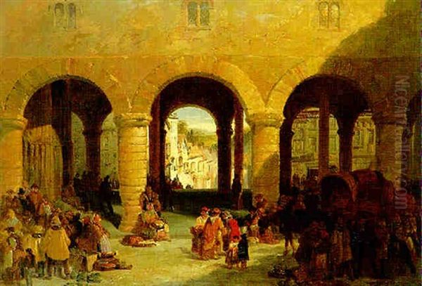 The Market Place, Ross-on-wye Oil Painting by William Gawin Herdman