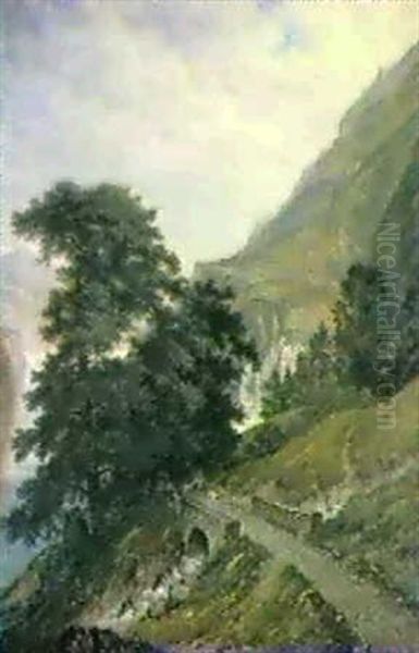 Landschaft Mit Vierwaldstattersee Oil Painting by Hermann Herdtle