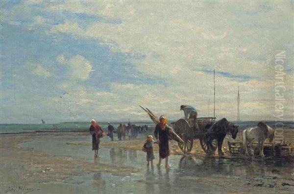 Return Of The Shrimpers Oil Painting by Jules Hereau