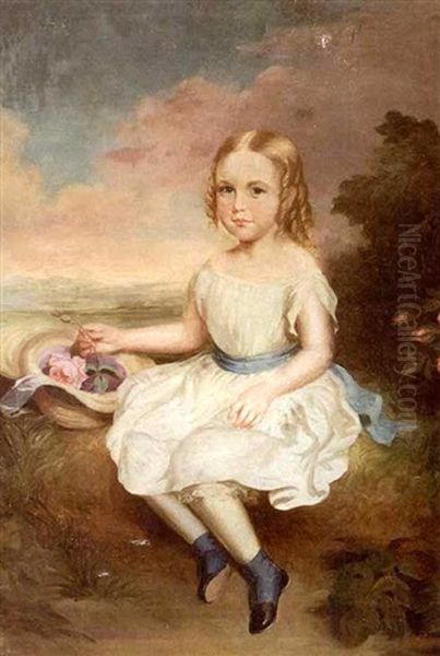 Anne Clay Mcdowell, Granddaughter Of Henry Clay (copy After Unknown Artist) Oil Painting by Ella Sophonisba Hergesheimer