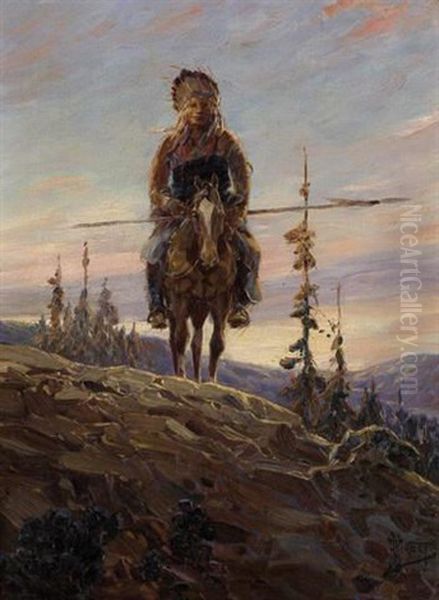 The Outpost Oil Painting by Herbert M. Herget