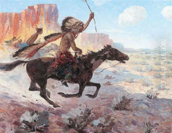 The Raider Oil Painting by Herbert M. Herget