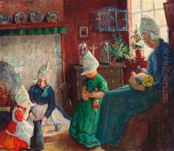 Kinderstube Oil Painting by Georg Hering