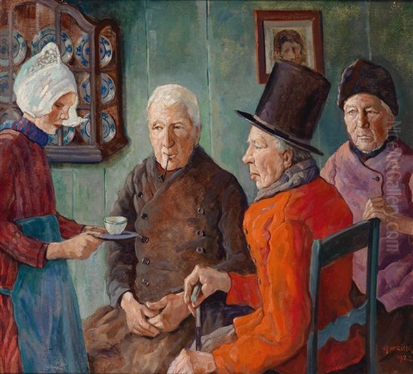 Der Besuch Oil Painting by Georg Hering