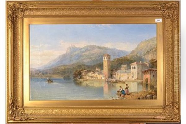 Pella, Lake Of Orta Oil Painting by George Edwards Hering