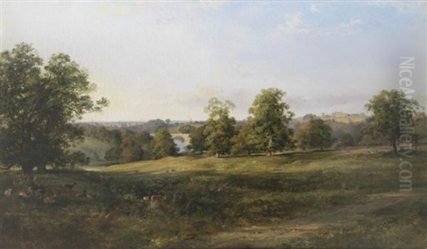 Blenheim From The Deer Park Oil Painting by George Edwards Hering