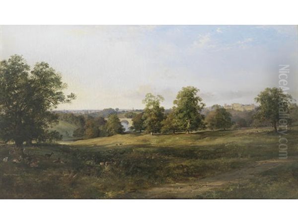 Blenheim From The Deer Park Oil Painting by George Edwards Hering