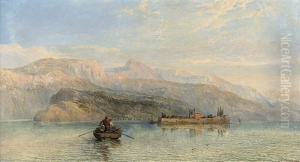 A Day On The Lakes, Northern Italy Oil Painting by George Edwards Hering