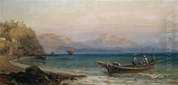 The Gulf Of Palermo, Italy Oil Painting by George Edwards Hering