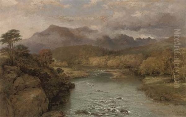 A Winding River With Hills Beyond by George Edwards Hering