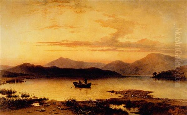 Loch Etive, From Bonawe, Evening Oil Painting by George Edwards Hering