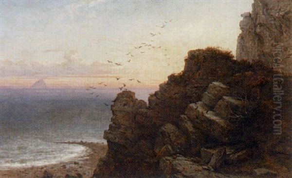 Ailsa Craig Oil Painting by George Edwards Hering