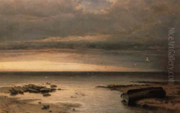 Daybreak: Night And Storm Have Stolen Away... Oil Painting by George Edwards Hering