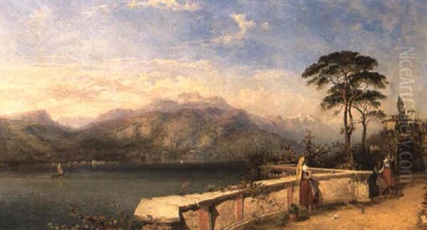 Morning On The Lago Maggiore Oil Painting by George Edwards Hering