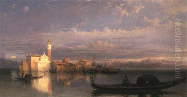 An Island On The Venetian Lagoon Oil Painting by George Edwards Hering