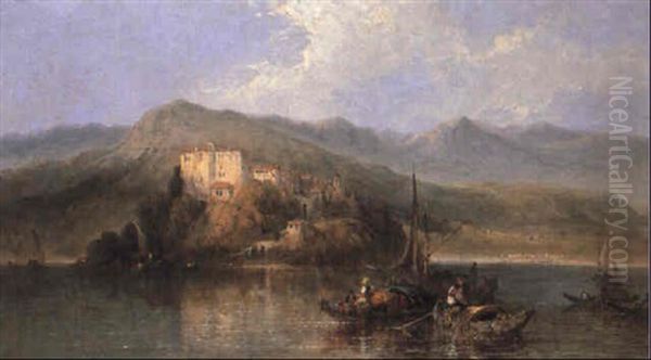 San Giulio, Lago D'orta Oil Painting by George Edwards Hering