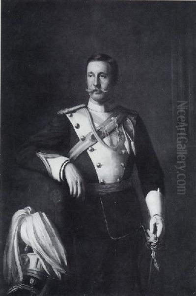 Portrait Of Sir Francis Burdett Oil Painting by Herman Gustave Herkomer