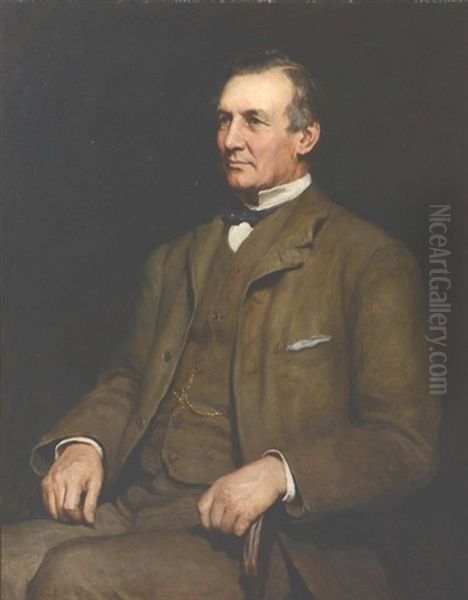 Portrait Of William Stobart Oil Painting by Sir Hubert von Herkomer