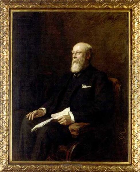 Portrait Of Robert Lewis, Seated Oil Painting by Sir Hubert von Herkomer