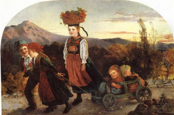 Heimkehr Der Kinder Oil Painting by Sir Hubert von Herkomer