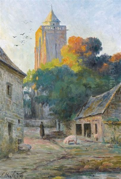 Paar Stadtansichten Von Caen (pair) Oil Painting by Emma Herland