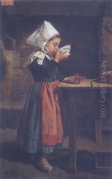 Jeune Fille Au Bol Oil Painting by Emma Herland