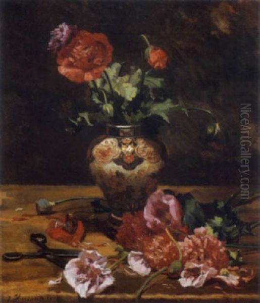 Nature Morte Aux Fleurs Oil Painting by Emma Herland