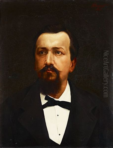 Portrait De Notable Oil Painting by Jacques Elie Abraham Hermanjat