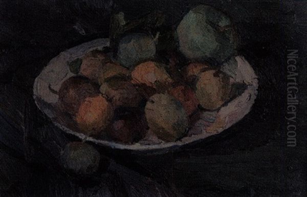 Nature Morte Aux Prunes Oil Painting by Jacques Elie Abraham Hermanjat