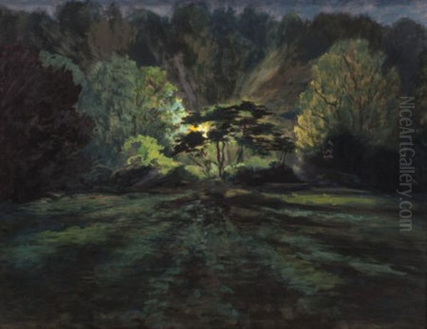 Light In The Forest Oil Painting by Frank Simon Hermann