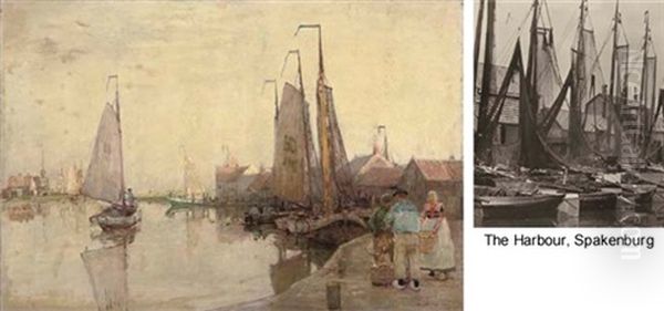 Morgenstille - The Harbour Of Spakenburg Oil Painting by Hans Hermann