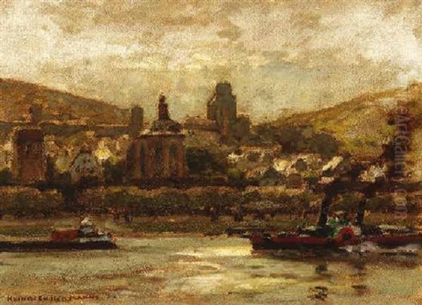 Blick Auf Oberwesel Oil Painting by Heinrich Hermann