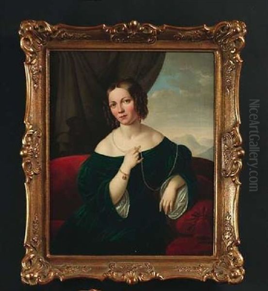 Portrat Der Marie Lacroix, Verhelichte Dofou Oil Painting by Jakob (Johann) Hermann