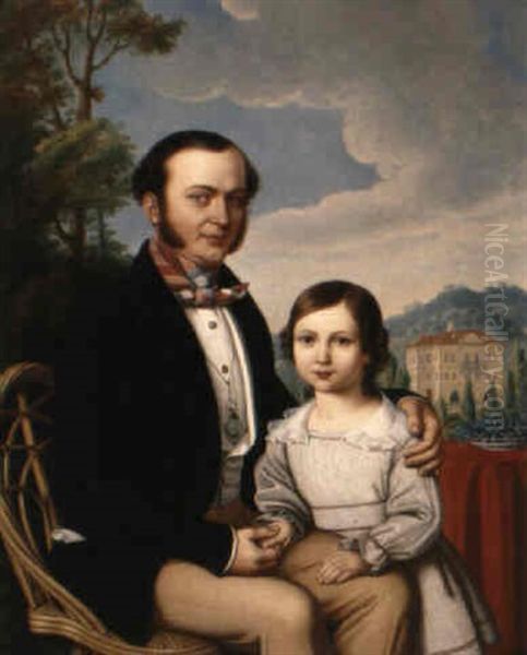 Familienportrait Oil Painting by Jakob (Johann) Hermann