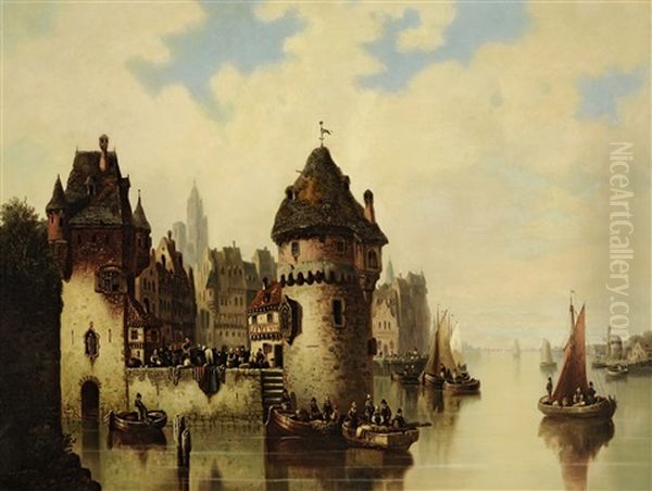 Partie Bei Amsterdam Oil Painting by Ludwig Hermann