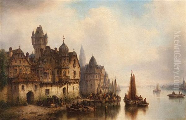 Mainz Oil Painting by Ludwig Hermann