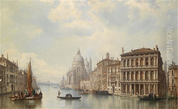 Imposante Venedigansicht Mit Blick Auf Santa Maria Della Salute Oil Painting by Ludwig Hermann