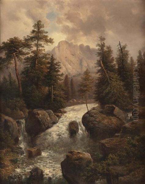 Vorgebirgslandschaft In Sudtirol Oil Painting by Gustav Barbarini